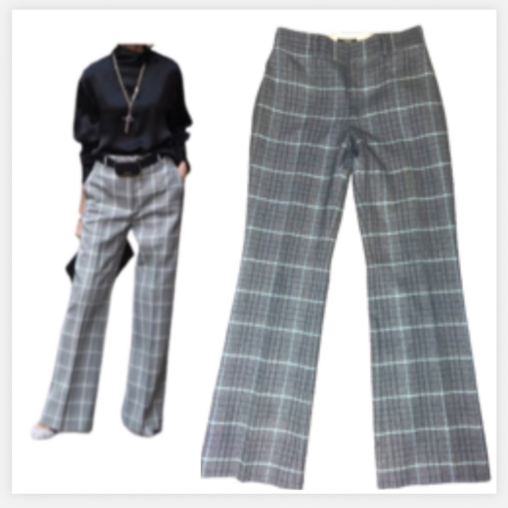 Banana Republic Women's Wide Leg Plaid Pants